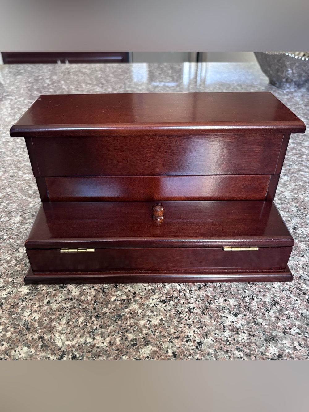 Classic Wood Jewelry Organizer in Dark Cherry Finish
